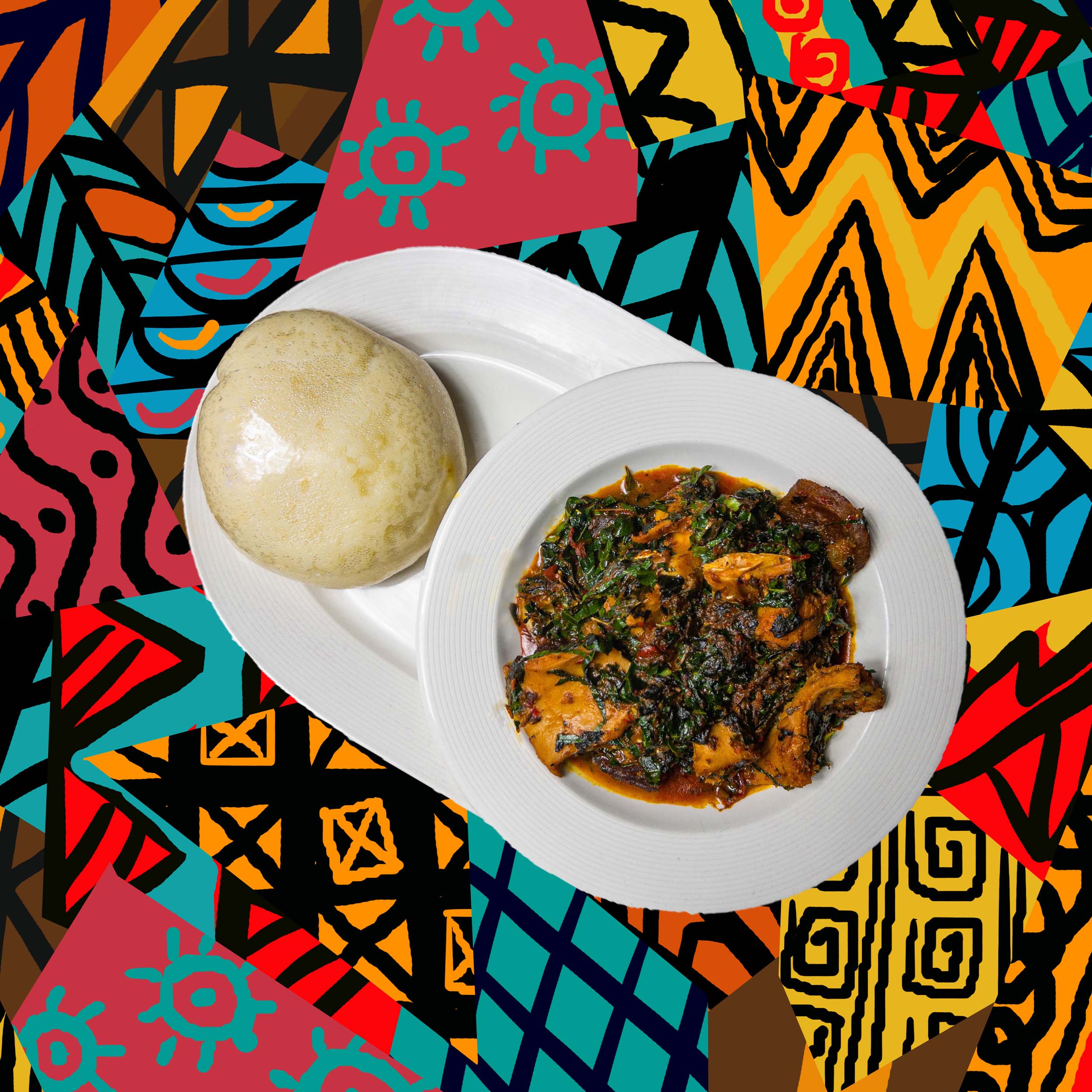  Efo Riro with Pounded Yam 